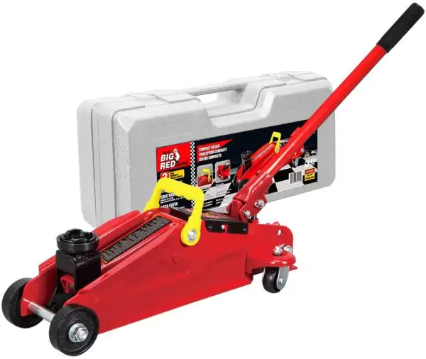 Red Hydraulic Trolley Service - Floor Jack with Blow Mold Carrying Storage Case